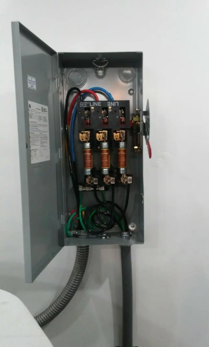 Three-phase disconnect switch installed for Electrical Wiring & Rewiring in Millcreek